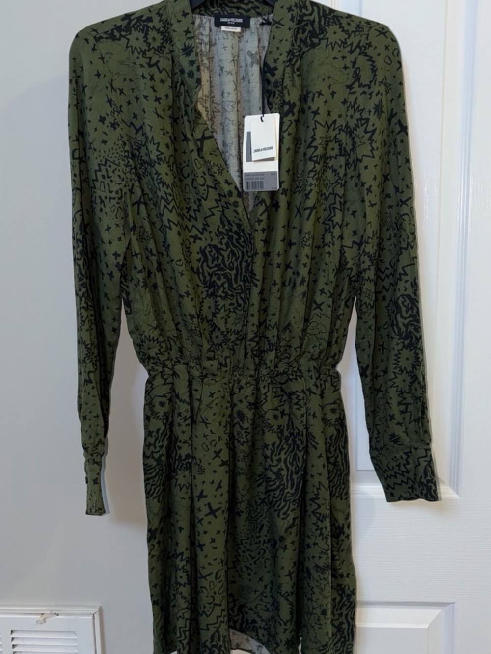 Zadig & Voltaire Rinka Glam Rock Print Long Sleeve Mini